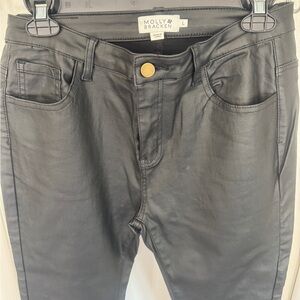 Molly Bracken Black Skinny Faux Leather Jeans Modern Fit